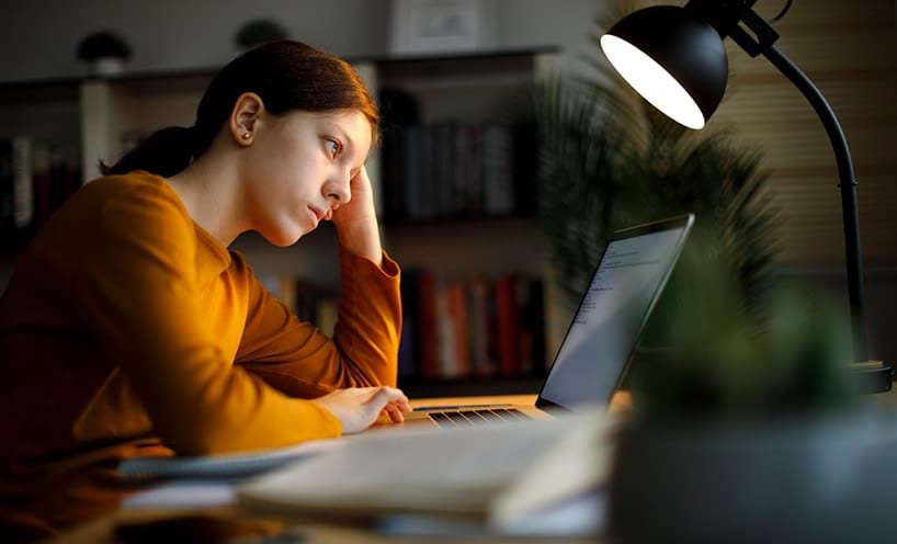 Young woman working on her laptop